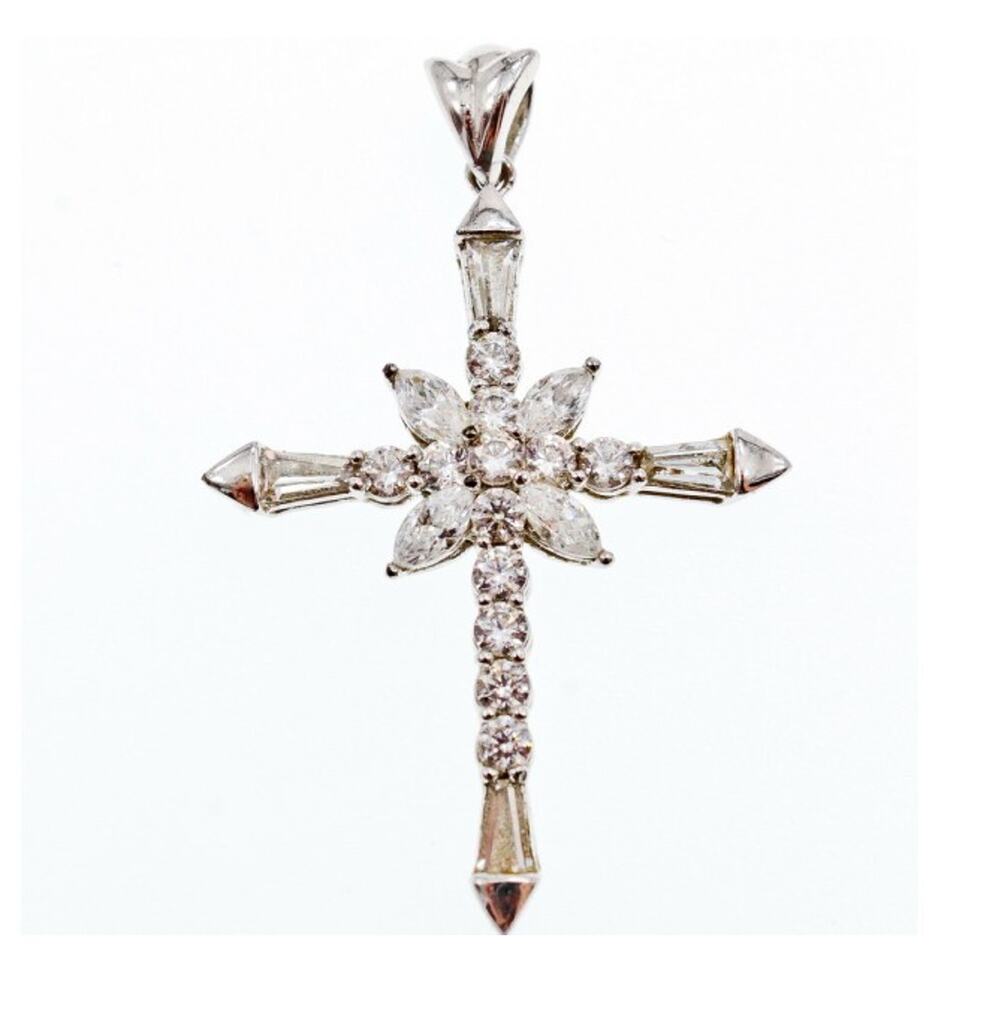 925 Sterling Silver CZ Cross Pendant